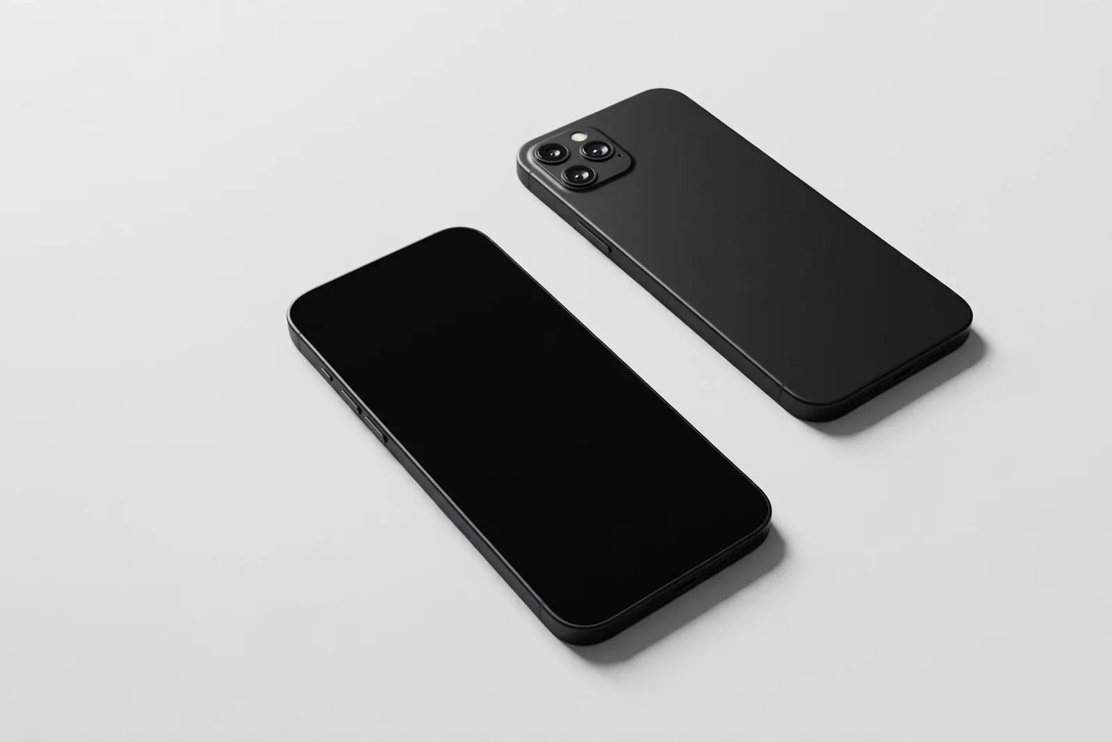 A smartphone seen from the side on a light grey background